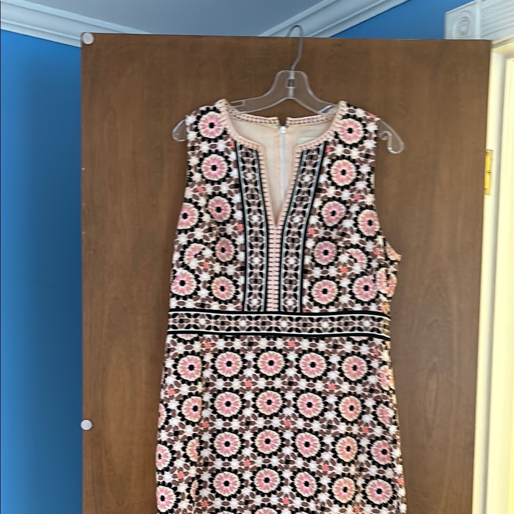 Kate Spade Black and Pink Sheath Dress Sleeveless Midi